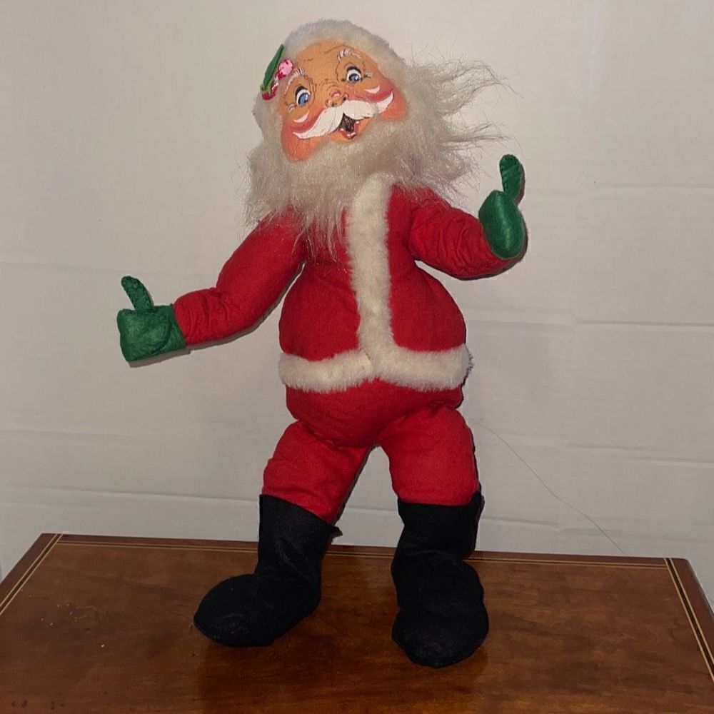 Vintage Annalee Christmas 18” Poseable Santa HANDPAINTED USA
